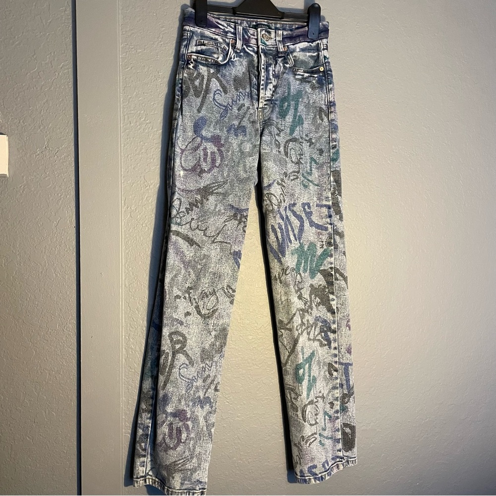 Wild Fable graffiti straight leg jeans